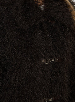 Nikolie Faux Fur Frog Closure Jacket Chocolate