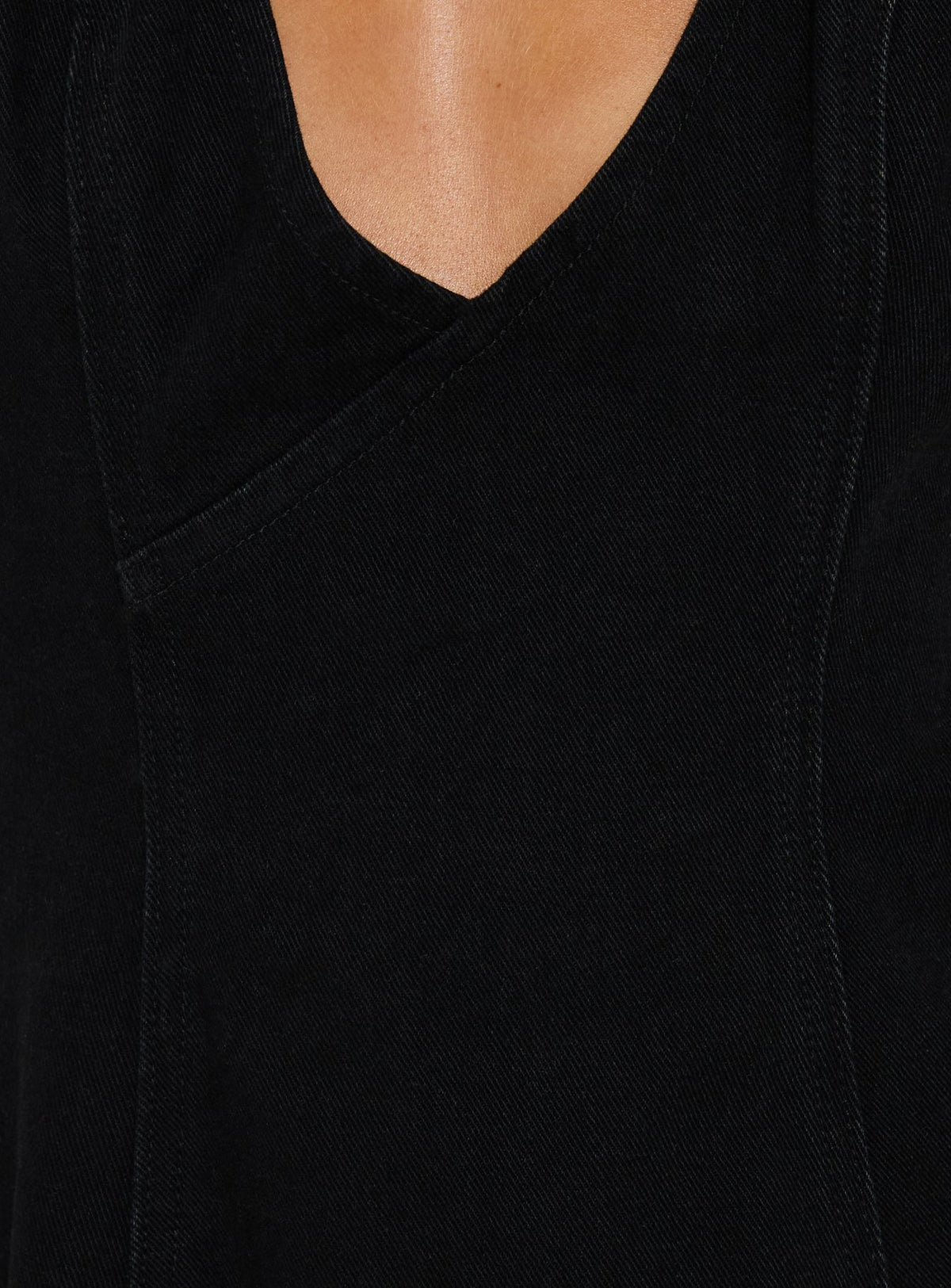 Say Goodnight Denim Halter Mini Dress Black Denim