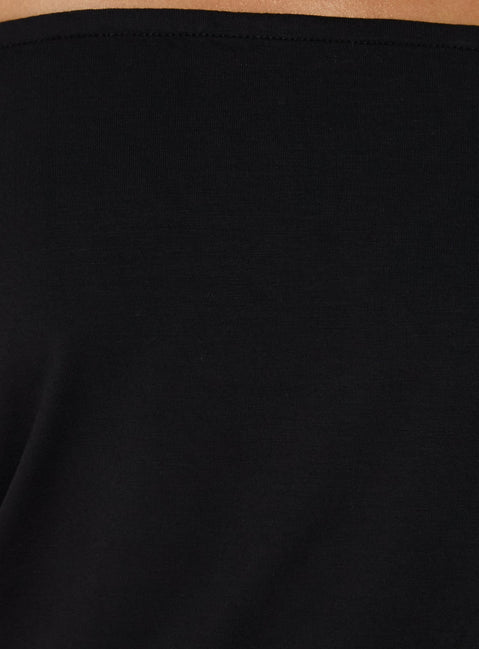 Wryn Strapless Blouson Tie Detail Top Black