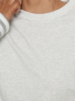 Ryann Long Sleeve Layered Top Grey / White Stripe