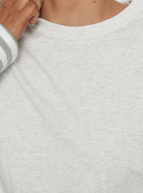 Ryann Long Sleeve Layered Top Grey / White Stripe