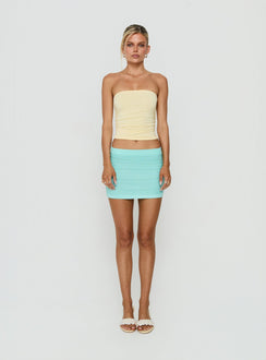 Qwin Knit Mini Skirt Aqua