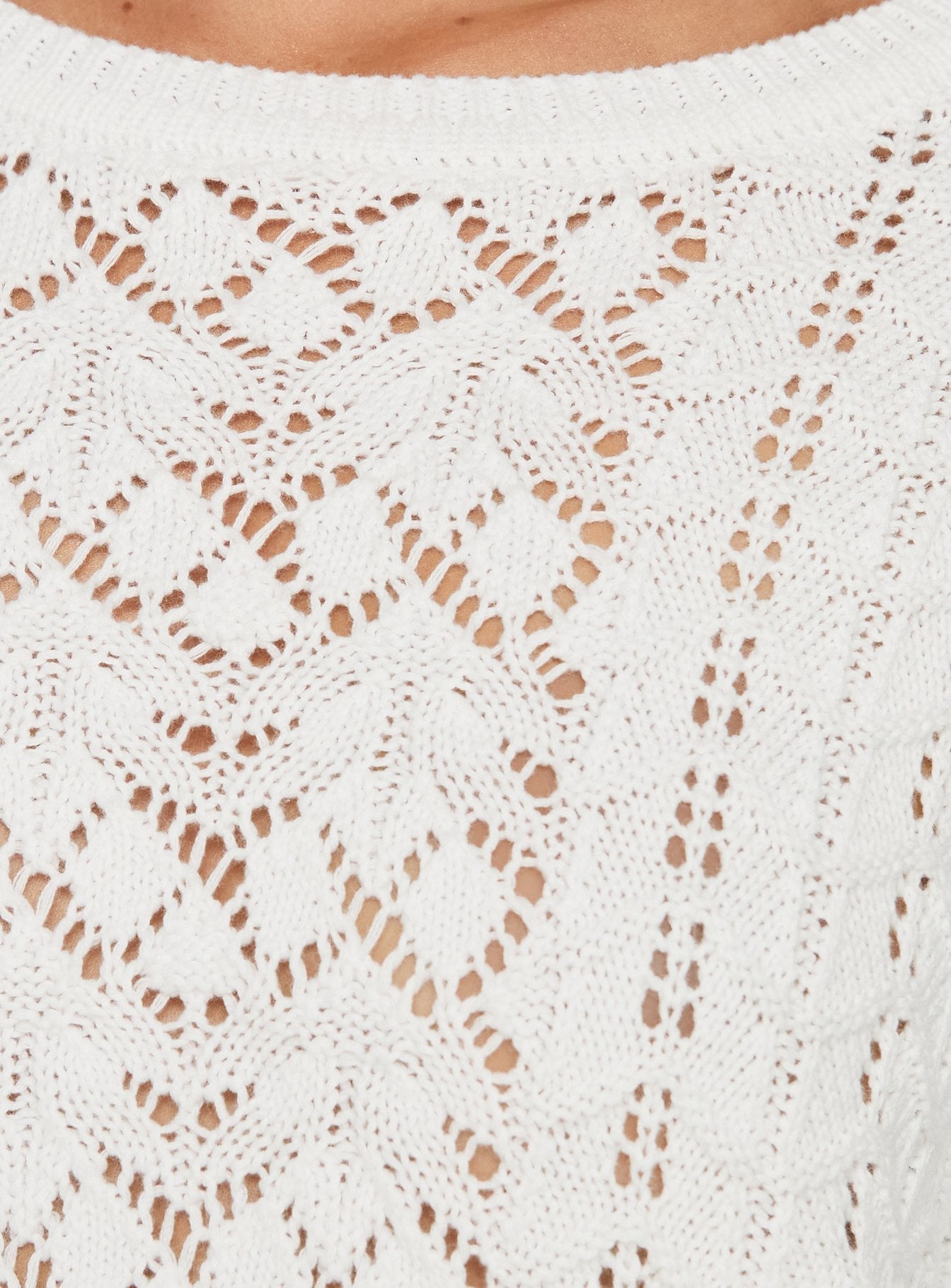 Rheara Knit Short Sleeve Top White