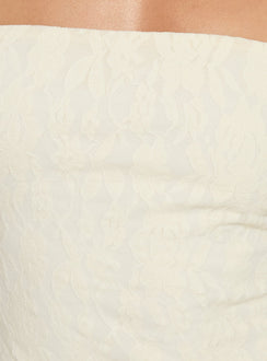 Annarosa Strapless Lace Maxi Dress Cream
