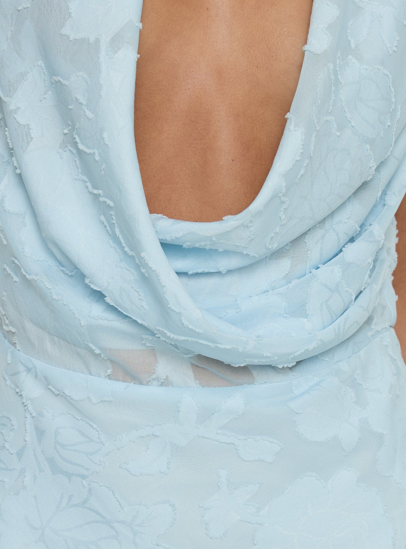 Invisible String Cowl Plunge Backless Maxi Dress Light Blue | Princess Polly Invisible String Cowl Plunge Backless Maxi Dress Light Blue | Princess Polly