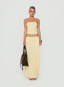 Aymee Tie Detail Maxi Skirt Yellow
