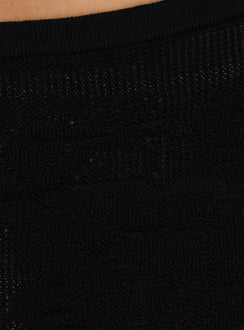 Roziana Crochet Mini Skirt Black