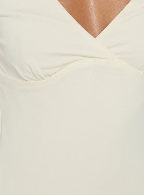Kelia 3/4 Sleeve V Neck Mini Dress Cream