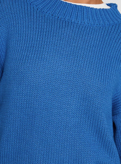 Harmony Balloon Sleeve Knit Sweater Blue
