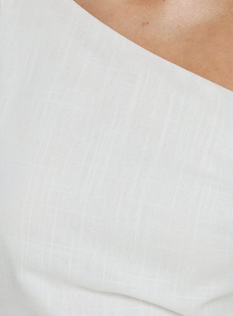 Izadonna Off Shoulder Cinched Mini Dress White