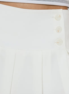 Raynah Micro Pleated Mini Skort White