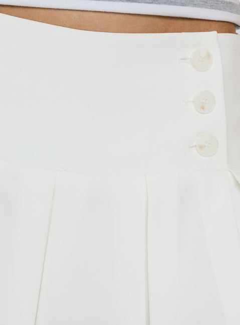 Raynah Micro Pleated Mini Skort White
