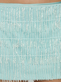 Stardom Tassel Mini Skirt Blue