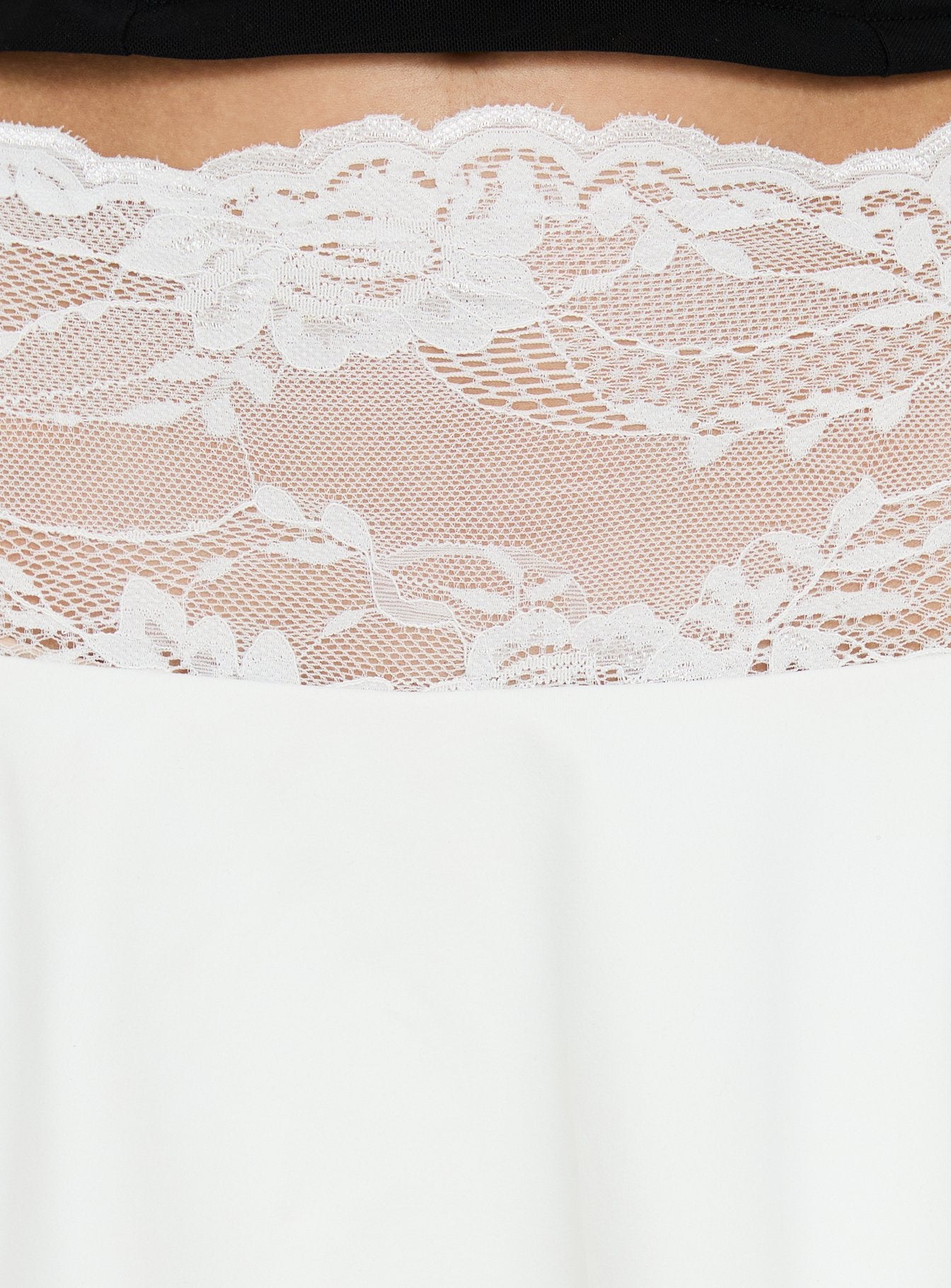 Kecia Lace Waistband Mini Skirt White