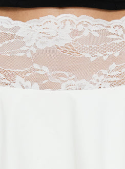 Kecia Lace Waistband Mini Skirt White