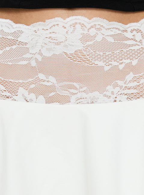 Kecia Lace Waistband Mini Skirt White