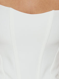 Ryana Corset Drape Maxi Dress White