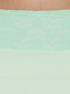 Natabelle Lace Detail Midi Skirt Mint