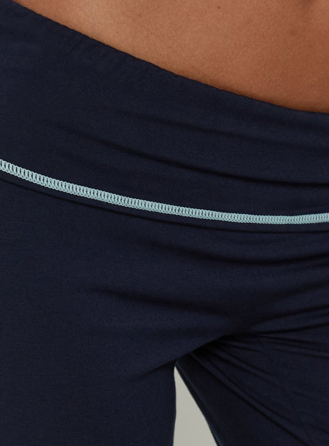 Kimberlyn Jersey Straight Leg Pants Navy