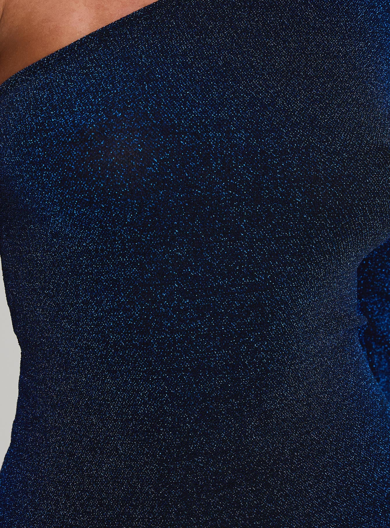 product Princess Polly Dance All Night One Sleeve Top Navy Glitter Sleeveless Asymmetric Neckline 