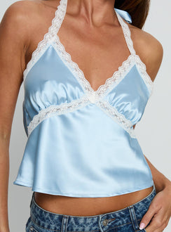 Bimbette Halter Cami Top Blue