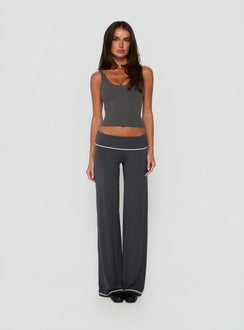 Daily Define V Neck Tank Top Charcoal