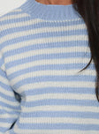 product Harmony Knit Sweater Blue / White Stripe Princess Polly  Cropped 