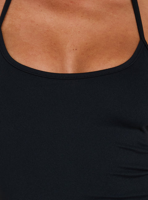 Daily Define Thin Strap Halter Tank Top Black