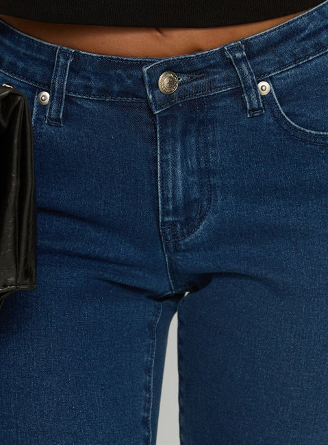 Kissimo Kick Flare Capri Pants Indigo Blue