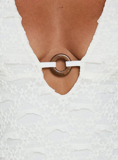 Marita Ring Detail Mini Dress White