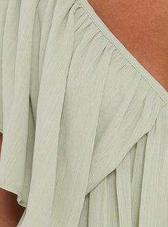 Sun Spirit Plunge Flowy Playsuit Sage