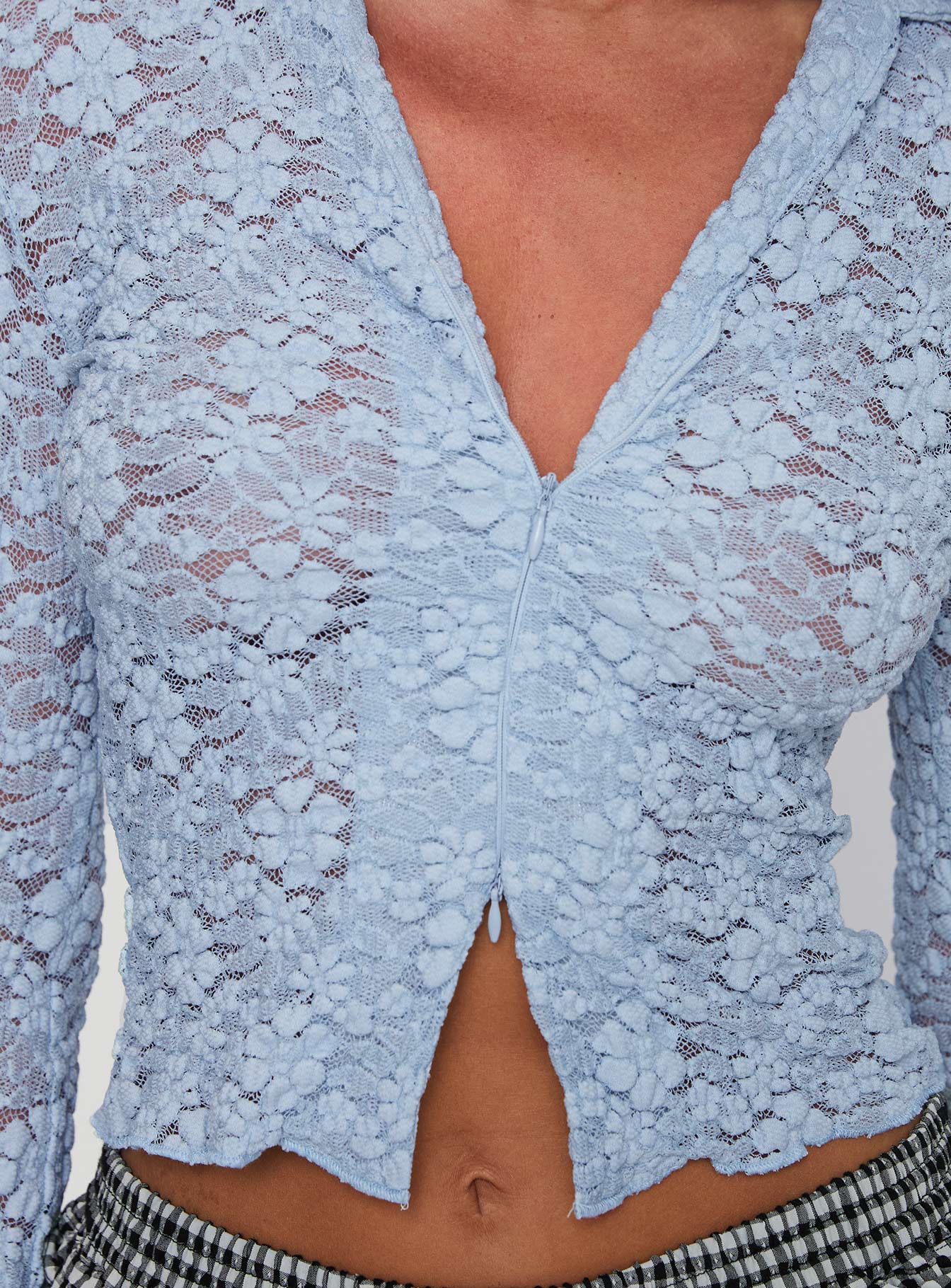 product Princess Polly Azai Long Sleeve Top Blue Full Sleeves V-Neck 