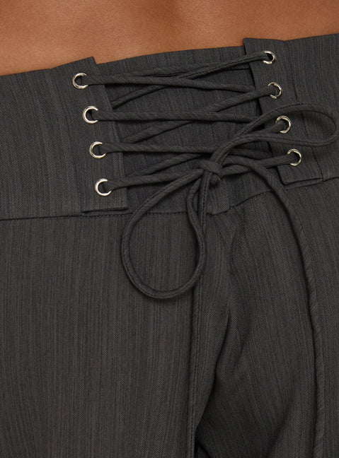 Klarika Lace Up Pants Charcoal