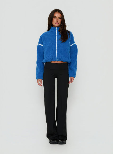 Sammee Polar Fleece Contrast Zip Through Jacket Blue / White