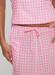 Carmino Maxi Skirt Pink Check