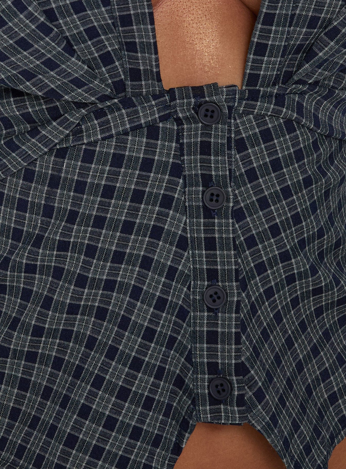Kambria Cinched Top Navy Check