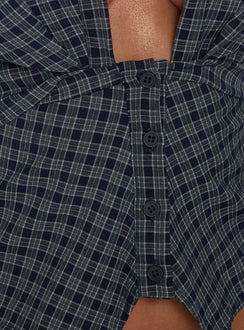 Kambria Cinched Top Navy Check