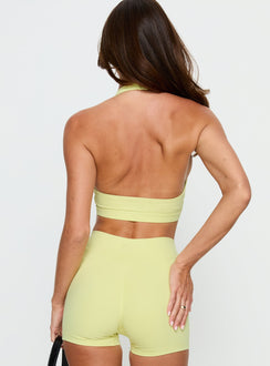 Lock In Active Halter Crop Top Lemongrass