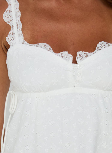 strapless open back dress Delamere Mini Dress White Burnout main image 0