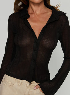 When You Sleep Long Sleeve Top Black