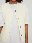 Little Things Quilted Vest Cream