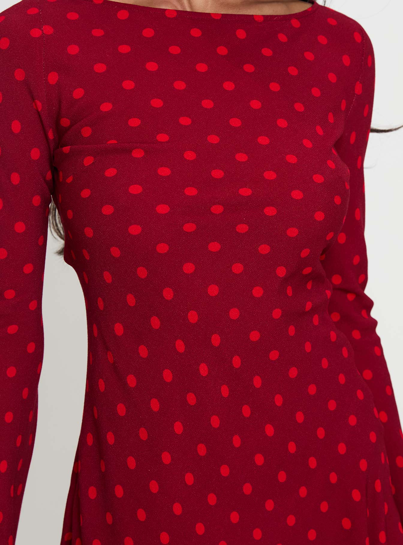 Princess Polly Women's Good Graces Long Sleeve Minidress - Red - Mini dresses Princess Polly Women's Good Graces Long Sleeve Minidress - Red - Mini dresses