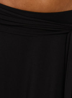 product Princess Polly Soft Focus Tie Waist Midi Skirt Black Midi Skirts 