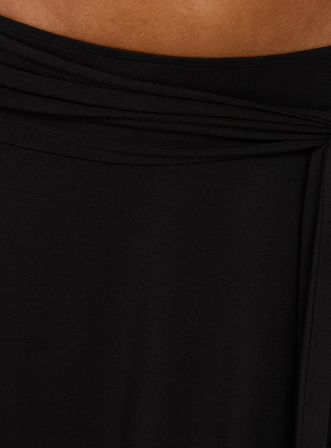 product Princess Polly Soft Focus Tie Waist Midi Skirt Black Midi Skirts 