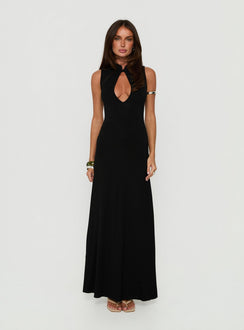 Ailany Keyhole Backless Maxi Dress Black