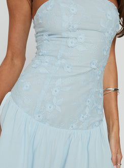 Envie Strapless Mini Dress Blue