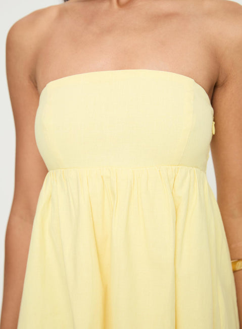 osment strapless mini dress lemon Osment Strapless Mini Dress Lemon