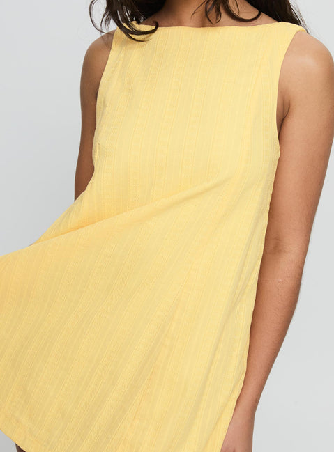Lorenie Shift Mini Dress Yellow