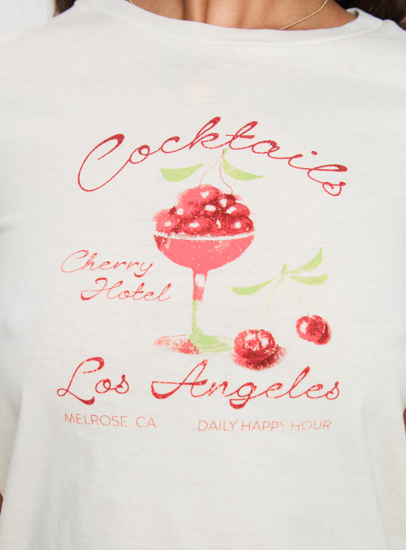 Cherry Cocktails Tee Cream | Princess Polly
