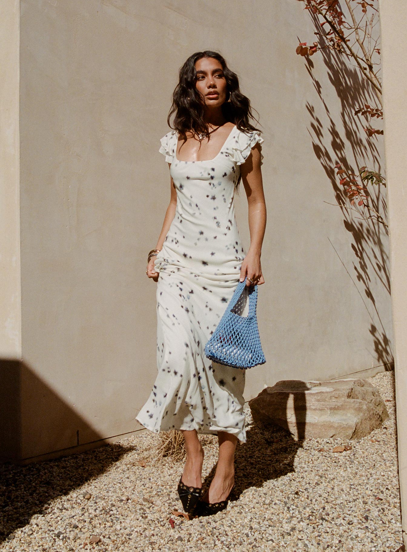 Jontee Bias Cut Maxi Dress Cream Floral | Princess Polly Jontee Bias Cut Maxi Dress Cream Floral | Princess Polly